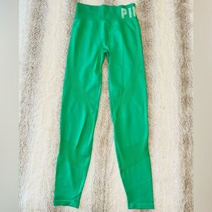 PINK Active Green Seamless Leggings | Size Small | High-Waisted Athletic